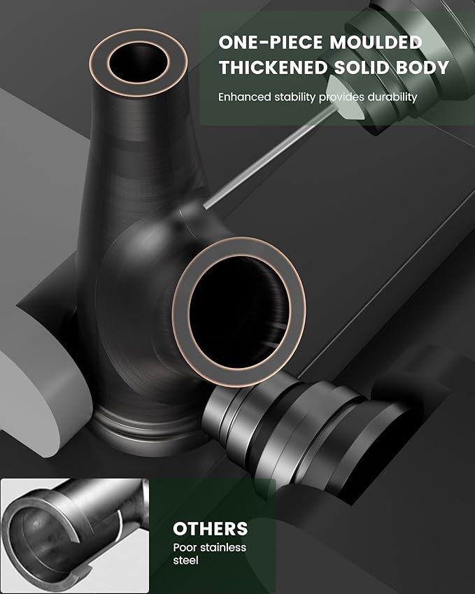 APPASO Pull Down Kitchen Faucet with Sprayer Oil Rubbed Bronze, Single Handle High Arc Faucet with Deck Plate, Neoperl Aerator, CUPC-Certified Pull-Out Hose, Water Supply Tubing, and Valve Core