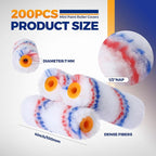 Leumoi 500 Pcs 4 Inch Paint Roller Mini Rollers Covers 1/2" Nap Microfiber Roll Covers Bulk, Small Home Repair Tools Refills House Painting Supplies Household for DIY(Red Blue)