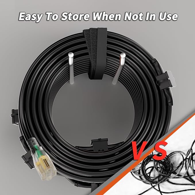 50 FT Outdoor Extension Cord with Multiple Outlets, 16/3 Gauge Heavy Duty Extension Cord Evenly Spaced 6 Outlets Plugs with Lighted Waterproof, 13AMP 1625W 125V 16AWG SJTW Black, ETL Listed