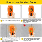 Stud Finder Wall Scanner Wood and Metal Detector Sensor for 3/4 inch Thickness Wall (ST102-Orange)