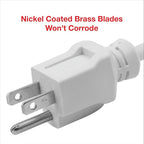 Clear Power 35 ft Indoor/Outdoor Extension Cord 16/3 SJTW, White, Water & Weather Resistant, Flame Retardant, 3 Prong Grounded Plug, CP10207