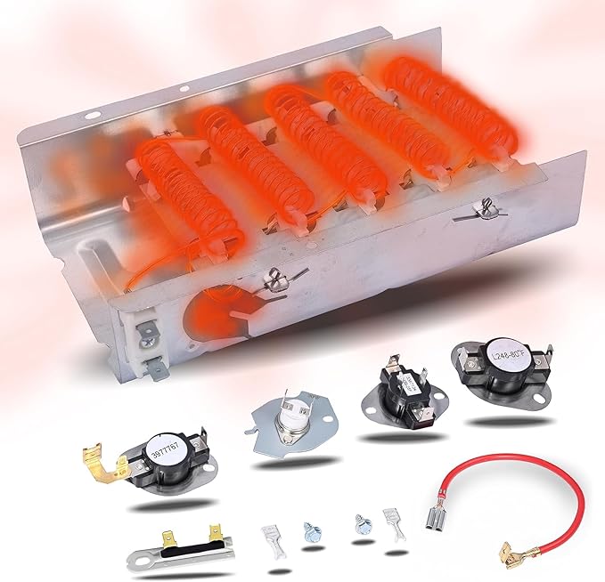 Dryer Heating Element Replaces For Whirlpool LER5620KQ1 LER4634JQ1 LER4634PQ0 LER7646EQ2 LER3624EQ1 LER4634EQ2 LER8858EQ1 WED5300VW0 WED4800XQ3 WED5100VQ0 LER4634EQ0 LER3624EQ0 LER4634JT0 Thermostat