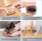 Ezprotekt 24 Pcs Extra Large Chair Leg Protectors with Felt, Round Chair Leg Caps, Floor Protectors for Chairs, Felt Furniture Pads Covers, Bar Stools Leg Protectors Cups (XL Fit: 1.4"-1.65", Clear)