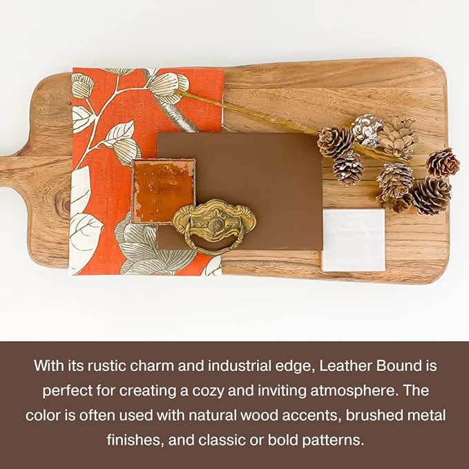 Country Chic All-in-One Chalk Paint for Furniture, Cabinets, Home Decor, Eco-Friendly, Matte Finish, Built-In Primer & Top Coat for Wood, Metal - Leather Bound (Chocolate Brown) - Pint 16 oz (475 ml)