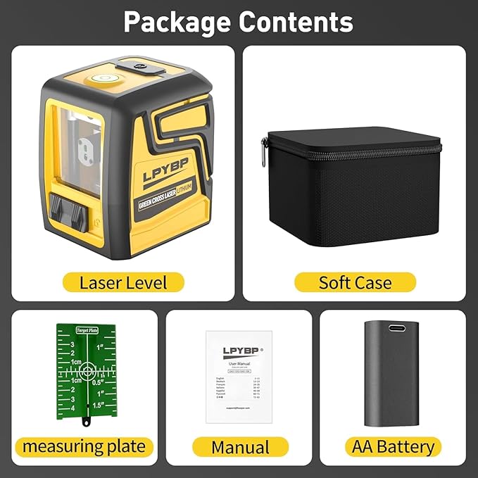 360° Laser Level with Tripod,100ft/30m Self Leveling Laser Level,with Rechargeable Battery & Type-C Charging Port, Self Leveling Wide Angle Cross Leveler Tool for Construction