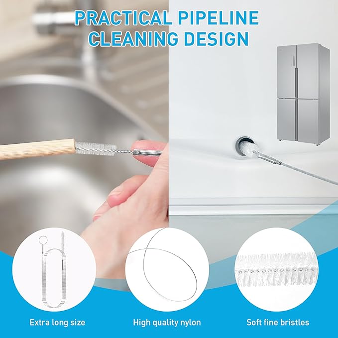 Drain Snake 12 Set: 25inch Snake Drain Hair Removal Tool(1PCS), 59inch Cleaning Brush(2PCs), 25inch Drain Clog Remover(6PCS), 18inch Sink Drain Brush(3PCS) For Bath Tub, Toilet, Kitchen Sink, Sewer