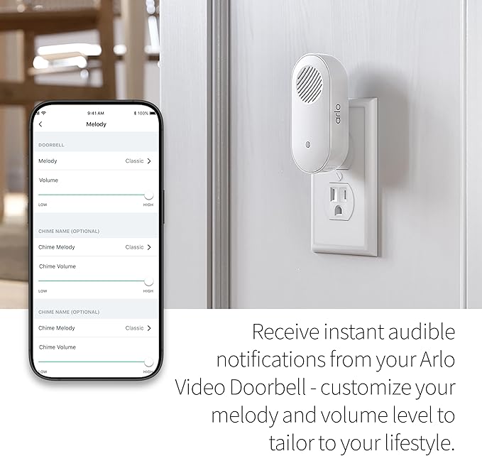 Arlo Video Doorbell 2K 2nd Generation & Chime 2 Bundle, 2K Doorbell Camera, 2-Way Audio, Package Detection, Motion Detection and Alerts, Built-in Siren, Night Vision, AVDK4001-100CNS, White