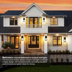 Upgraded Motion Sensor Outdoor Wall Light, 10.6” Small Dusk to Dawn Porch Light Wall Sconce Lantern, 3 Lighting Modes Exterior Lighting Fixture, Outside Light for House Front Door Garage, Black