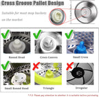 Spin Mop Replacement Mop Handle, 49-inch 360 Degrees Rotating Telescopic Replacement Mop Stick with Stainless Steel Disc for Spin Mop Bucket Cleaning System (Stainless Steel Disc, Green)