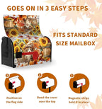 Fall Pumpkin Sunflower Mailbox Covers Magnetic 21x18 Inch Cute Cat Autumn Harvest Mailbox Cover Thanksgiving Post Letter Box Wraps Standard Size Garden Farm Outdoor Yard Decor