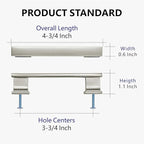 10 Pack 4-3/4 Inch Length|3-3/4 Inch(96mm) Hole Center Brushed Satin Nickel Kitchen Cabinet Handles, Cabinet Pulls Kitchen Cabinet Hardware, Cupboard Pulls, Drawer Handles