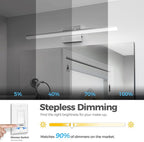 L LOHAS LED 31.5-Inch Bathroom Vanity Light Bar Over Mirror, Brushed Nickel Modern Bathroom Light Fixtures, 3CCT Adjustable LED Vanity Lights for Living Room Wall