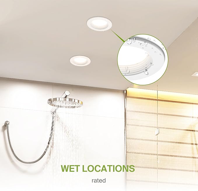 ASD 4 Inch Retrofit LED Recessed Lighting | Metal Trim White 10W 849LM 120V 2700K-5000K Adjustable Ceiling Downlights | Triac Dimmable Wet Rated Room Can Lights, ETL Energy Star, 12 Pack