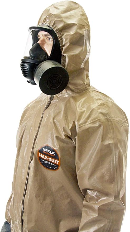MIRA SAFETY Suit Disposable Protective Coverall with Hood and Elastic Cuff