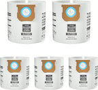 for Shop Vac Bags 15-22 Gallon, Type G 90663 9066300; Type J 90673 9067300 and VF2008 High-Efficiency Disposable Dust Collection Vacuum Filter Bags 5 Pack