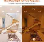 ZYC Canless LED Recessed Lighting 6 Inch 6 Pack 5CCT Ultra-Thin Downlight Lights with Night Light Mode,12W 1100LM Dimmable Retrofit Wafer Recessed Ceiling Light,1800K to 5000K ETL,FCC