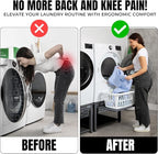 Washer and Dryer Pedestals with Pullout-Shelf - 29" W, 18" H, Gray Steel Universal Fit with Major Brands | Laundry Pedestal with Drain Pan & Hose | Washer Stand for Back Pain Relief, 800 lbs Capacity