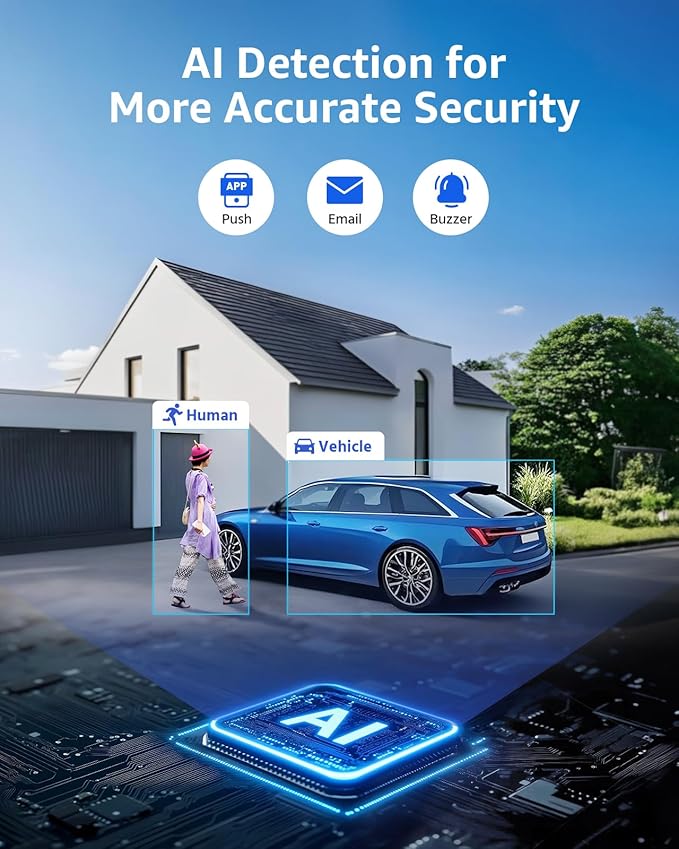 ANNKE 4K PoE Security Camera System, 12MP H.265+ 8CH NVR with 2TB Surveillance Grade HDD, 6Pcs 8MP IP Cams, Spotlight Color Night Vision, RTSP, IP67 Waterproof