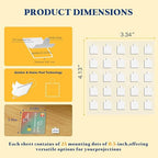 0.5'' Double Sided Adhesive Dots, 75Pcs Clear Adhesive Mounting Putty, Waterproof No Residue Adhesive Putty, Sticky Putty for Wall Hanging, Crafts, Posters Festival Decoration Museum