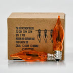 SUNSGNE E12 Flickering Flame Orange Night Light Bulbs, C18 String Light Bulbs for Halloween Christmas Party Decor - 1Watt/120 Volts/E12 Base(12 Pack)