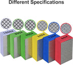 12pcs Diamond Hand Polishing Pads for Ceramic Tile Glass Grinding,Sanding Blocks Polishing 60#,120#,240#,400#,800#,1000#