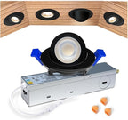 zouzai 2 Inch 5CCT Gimbal Black Led Recessed Lighting with Junction Box, 360°+90° Adjustable Led Recessed Lights, 2700K/3000K/3500K/4000K/5000K, 5W Eqv 50W, 550LM Brightness - ETL (Black, 1 Pack)