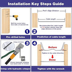 Left&Right Handed Thread Lag Screws for 1/8" Decking Cable Railing Kit/Hardware, Non-Turnbuckle System (10, Black, 1/8")