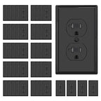 AIDA 20 Amps Outlets Duplex Electrical Receptacle Outlets,Tamper Resistant,Heavy-Duty Receptacle Wall Outlet,Residential,TR,3-Wire, Self-Grounding Clip, NEMA 5-20R,UL Listed (50 Pack, Black)