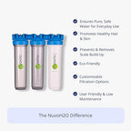 NuvoH2O Advanced 3-Stage Citrus, Salt-Free Water Filter System + Water Softener with Chloramine and Iron Filtration – Healthy & Pure Water – Removes Hard Water Build Up (Whole Home Trio System)