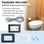 36387 Dual Button Wall Switch Toilet Control Panel Fit for Thetford Tecma Toilet Silence Plus April 2006 to Present