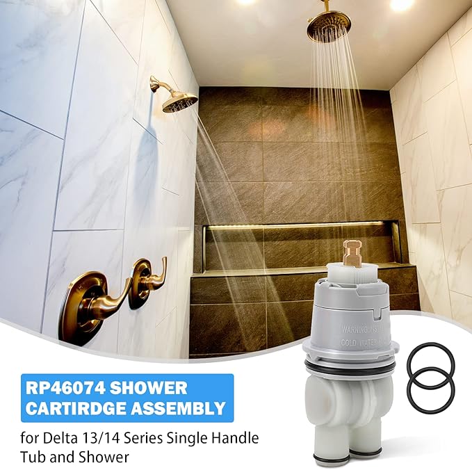 RP46074 Delta Shower Valve Cartridge Compatible with Delta Monitor 13/14 Series Bath Tub Shower Faucet Single Handle MultiChoice Rough-in Valve Cartridge Repair Kit Replacement Parts