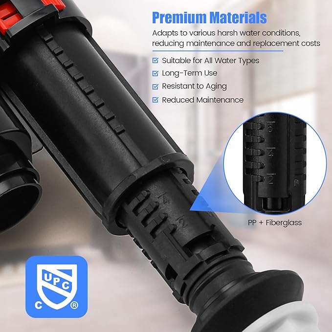 Jamini Toilet Fill Valve Replacement Kit, Quick-Install Inlet Valve with Connector & Refill Tube, Fixes Slow Filling, Leaks, Noisy Tank, Universal for Most Toilet Tanks