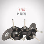 3 Inch Quick Change Disc Pad Holder, 6 Pcs Fast Lock Disc Holder, 1/4" Shank for Angle Die Grinder Attachments, Type R, for Polishing, Sanding and Surface Preparation
