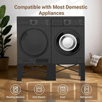 SKM 28" Dual-Pack Washer and Dryer Pedestals - Heavy-Duty Steel Laundry Stand Raiser for Washing Machine and Dryer, Compatible with Most 4.8-5.3 cu. ft. Capacity Appliances, Black