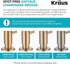 KRAUS Britt Commercial Style Spot Free Antiqued Champagne Bronze Pre-Rinse Kitchen Faucet with Deck Plate and Soap Dispenser, KPF-1690-KSD-53SFACB