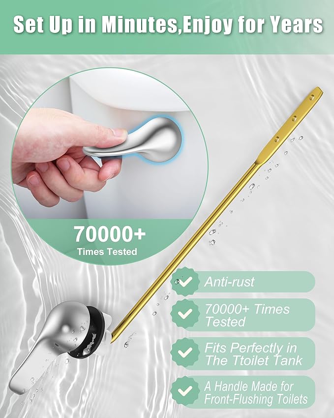 Toilet Flush Handle Replacement Kit: Front Universal Toilet Bowl Replacement Kit, Toilet Repair Kit Inside Tank Chain Flusher Handle Lever Replacement Parts Compatible with American Standard Mansfield