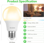 BUBO 48 Pack A19 LED Light Bulbs, 60 Watt Equivalent LED Bulbs, Soft White 2700K, 800 Lumens, E26 Standard Base, Non-Dimmable, 8W Soft White LED Bulbs for Bedroom Living Room Home Office
