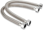 Stainless Steel Corrugated Water Heater Connector, 24-Inch, 1” FIP* 1” FIP hot and cold Corrugated Water flexible hose, Leak-Proof, 10-Year Warranty, 2-pack