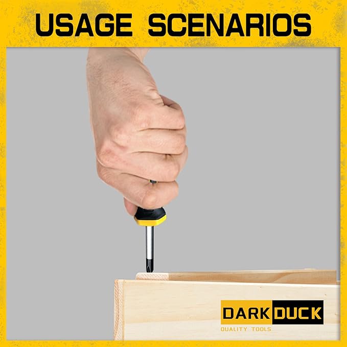 16pcs Magnetic Screwdriver Set, Chrome Vanadium Steel,Polished Finish,5 Phillips and 4 Flat Head Tips, Includes Pick & Hook Tools, for Mechanics, Construction, Carpentry