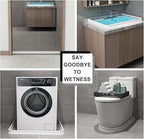 Silicone Wet Room Bathroom Floor Seal Screen Door Seal Strip Shower Dam Prevents Overflow of Water | Waterproof Self-Adhesive and Bendable Waterproof Strip for Wet and Dry Separation (White-40inch)