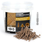 Deck Screws #10 x 3’’, T25 Star Torx Drive Flat Head Wood Screws, Brown, 5lb