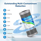 PUREPLUS 5 Micron 10" x 4.5" Whole House Activated Carbon Water Filter, Enhanced Lead Removal Carbon Replacement Cartridge, Compatible with GE GXWH40L, GXWH35F, BB10, FXHTC, FC15B, CTO10BB-CQB, 2PACK