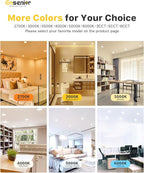 Ensenior 6 Pack 6 Inch LED Recessed Light, Dimmable, 6000K Clear White, 1200LM High Brightness, 12W 120V, Damp Rated, Ultra-Thin Canless Wafer Ceiling Light - ETL & FCC & IC