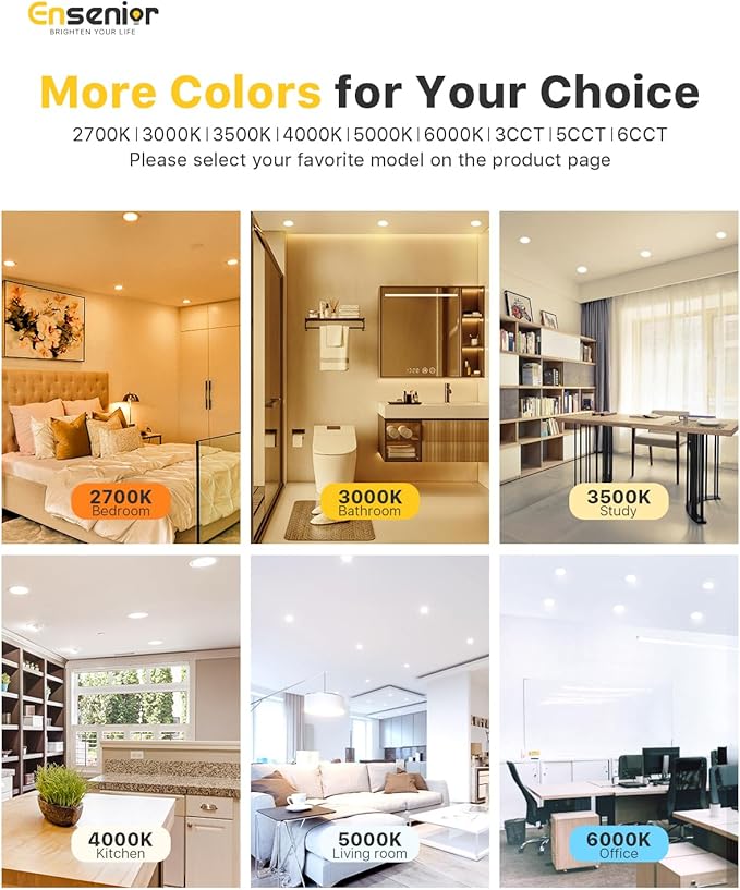 Ensenior 4 Pack 4 Inch LED Recessed Light, Dimmable, 5000K Daylight, 750LM High Brightness, 9W 120V, Damp Rated, Ultra-Thin Canless Wafer Ceiling Light - ETL & FCC & IC