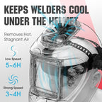YESWELDER Auto Darkening Welding Helmet with Rechargeable Fan and Light, 3.93"X3.66"Large View 1/1/1/1 True Color 4 Arc Sensor Solar Powered Welding Hood, 3/5-9/9-13 Wide Shade Weld Mask LYG-30800H-W