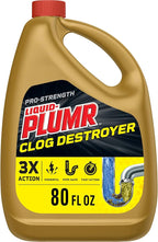 Liquid-Plumr Pro-Strength Clog Destroyer, Liquid Drain Cleaner, 80 Fluid Ounces (Package May Vary)