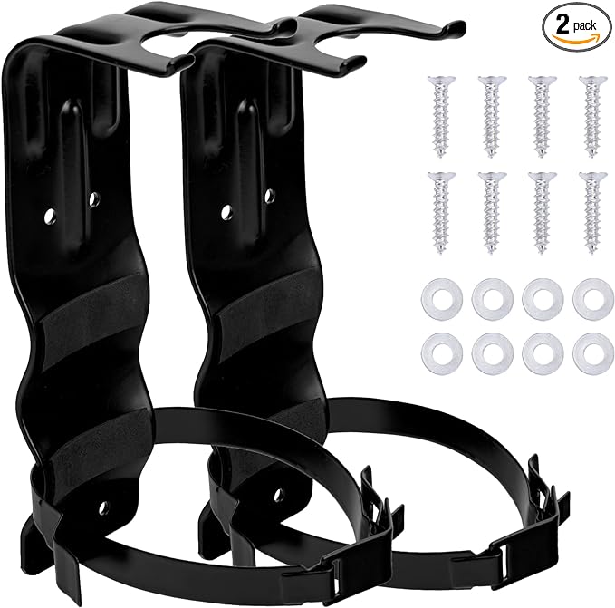 2 Pack Fire Extinguisher Brackets, 5 LB Fire Extinguisher Wall Mount Bracket, Metal Heavy Duty Fire Extinguishers Holder for Home, Car, RV, Truck, Mini Fire Extinguishers (Non-Universal)