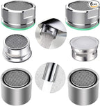 4pcs Faucet Aerators, 2pcs Aerator Filter Replacement Parts, with Brass Housing, 2pcs 15/16 Inch Male and 2pcs 55/64 Inch Female Bathroom Aerator Faucet Filters with Gaskets,for kitchen bathroom