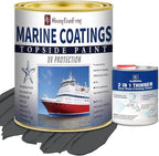 Battleship Grey Marine Coatings Topside Paint 32 Oz Grey+10 Fl Oz diluent, Marine Wood and Fiberglass Primer,Suitable for use on fiber,Suitable for use on fiberglass, wood or metal surfaces above the waterline