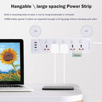 Universal Power Strip with USB C, 5 Outlets 3 USB and 1 USB C Ports, 6.5ft Power Cord Circuit Breaker